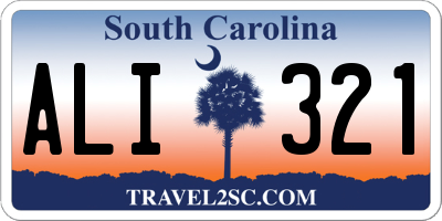 SC license plate ALI321
