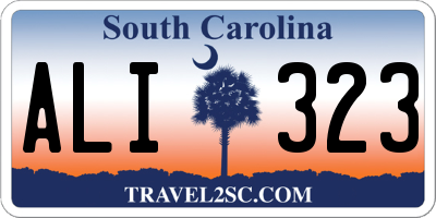 SC license plate ALI323