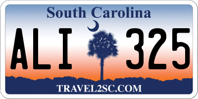 SC license plate ALI325