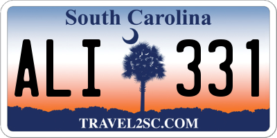 SC license plate ALI331