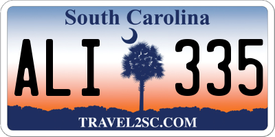 SC license plate ALI335