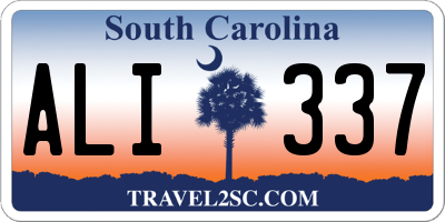 SC license plate ALI337