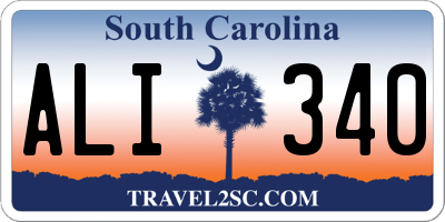 SC license plate ALI340