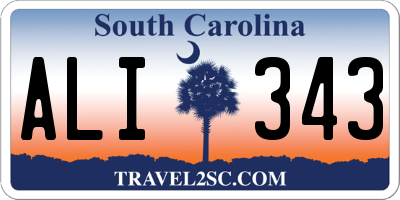 SC license plate ALI343