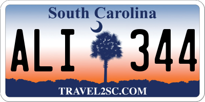SC license plate ALI344