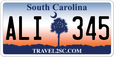 SC license plate ALI345