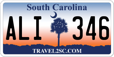 SC license plate ALI346