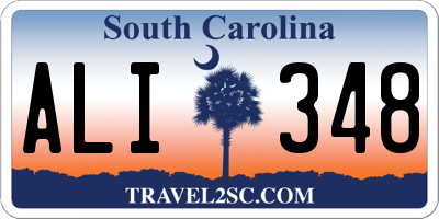 SC license plate ALI348