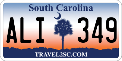 SC license plate ALI349