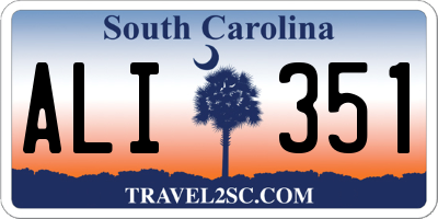 SC license plate ALI351