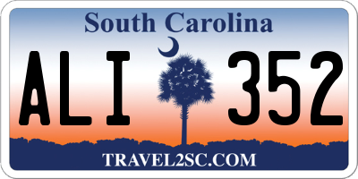 SC license plate ALI352