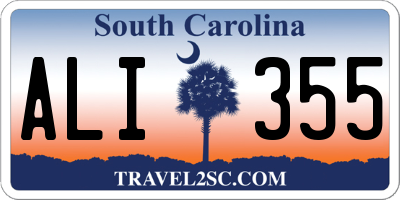 SC license plate ALI355