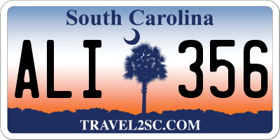 SC license plate ALI356