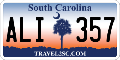 SC license plate ALI357