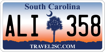 SC license plate ALI358