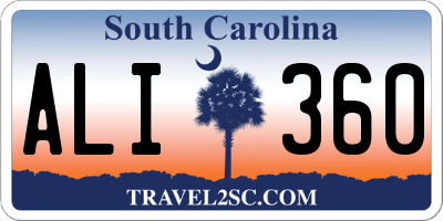 SC license plate ALI360
