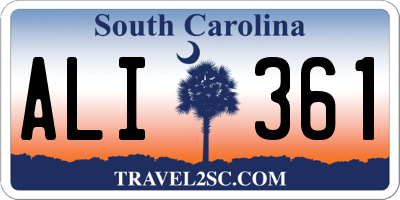 SC license plate ALI361