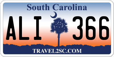 SC license plate ALI366