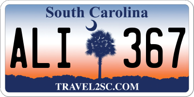 SC license plate ALI367