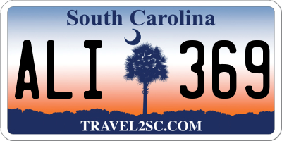 SC license plate ALI369
