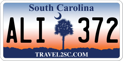 SC license plate ALI372