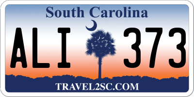 SC license plate ALI373