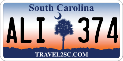 SC license plate ALI374
