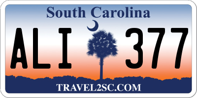 SC license plate ALI377