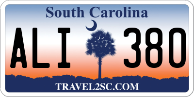 SC license plate ALI380
