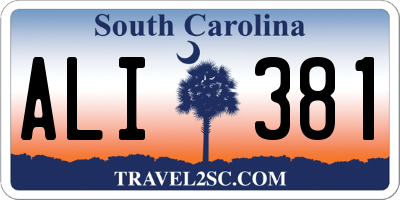 SC license plate ALI381