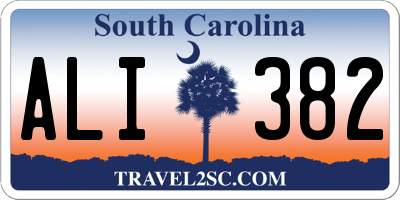 SC license plate ALI382