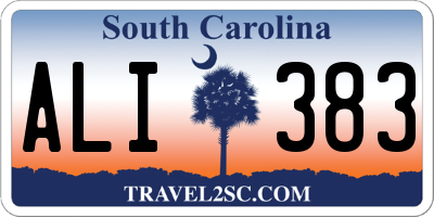 SC license plate ALI383