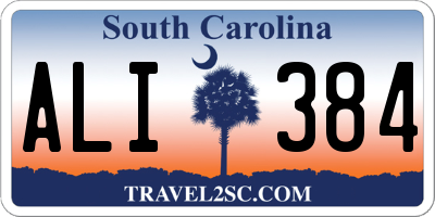 SC license plate ALI384