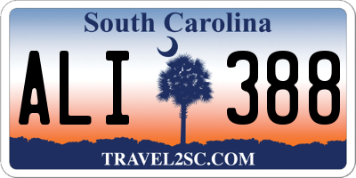 SC license plate ALI388