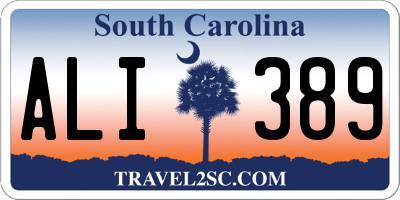 SC license plate ALI389