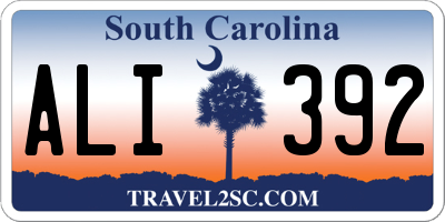 SC license plate ALI392