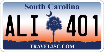 SC license plate ALI401