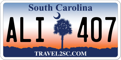 SC license plate ALI407