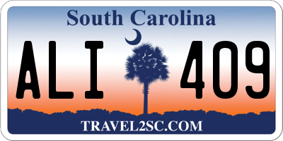 SC license plate ALI409