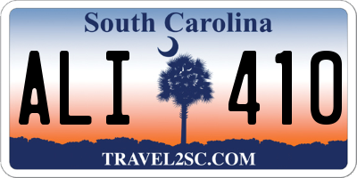 SC license plate ALI410