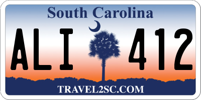 SC license plate ALI412