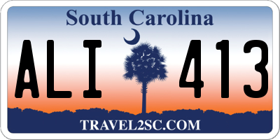 SC license plate ALI413