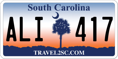 SC license plate ALI417