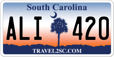 SC license plate ALI420