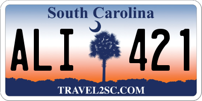 SC license plate ALI421