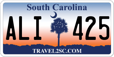 SC license plate ALI425
