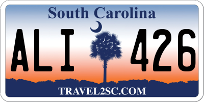 SC license plate ALI426