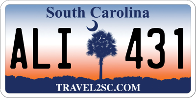 SC license plate ALI431