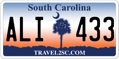 SC license plate ALI433