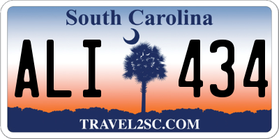 SC license plate ALI434